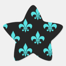 modelo azul de la flor de lis de la aguamarina colcomanias forma de estrellaes personalizadas