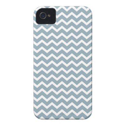 Modelo azul de los galones del zigzag iPhone 4 carcasa