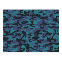 Modelo azul del camo tarjeta postal