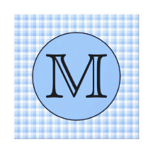 Modelo azul del control del monograma. Letra de en Lienzo Envuelto Para Galerías
