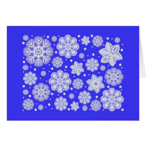 Modelo azul del copo de nieve del navidad del invi felicitaciones