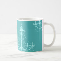 modelo azul del damasco de la lámpara de la aguama tazas de café