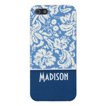 Modelo azul del damasco iPhone 5 cárcasa