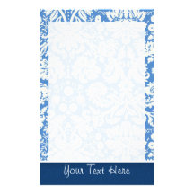 Modelo azul del damasco papeleria personalizada