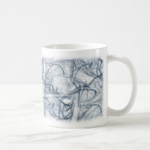 Modelo azul del fractal del humo tazas de café