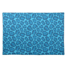 Modelo azul femenino Placemat del leopardo Manteles