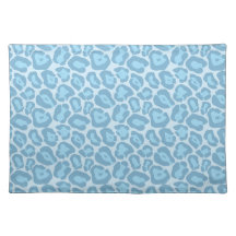 Modelo azul femenino Placemat del leopardo Manteles