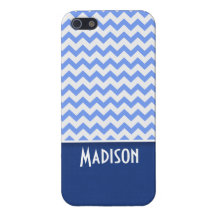 Modelo azul lindo de Chevron iPhone 5 Cárcasas