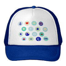 Modelo azul náutico del marinero gorro de camionero