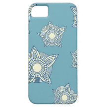 Modelo azul tribal femenino elegante del damasco d iPhone 5 Case-Mate funda