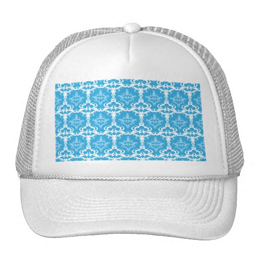 Modelo azul y blanco del damasco gorro de camionero