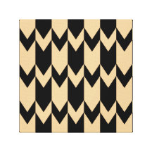 Modelo beige y negro de Chevron Impresion De Lienzo