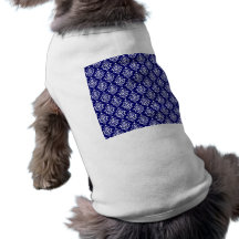 Modelo blanco 1 del damasco del vintage de los azu ropa de perro