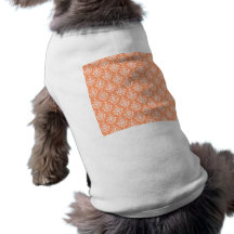 Modelo blanco anaranjado 1 del damasco del vintage camisetas de perrito