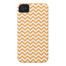 Modelo blanco anaranjado de Chevron iPhone 4 Case-Mate Coberturas