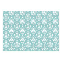 Modelo blanco azul claro 1 del damasco del vintage tarjetas personales