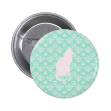 Modelo blanco del diseño del gato del damasco del  pin
