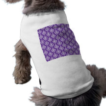 Modelo blanco púrpura oscuro 1 del damasco del vin camisas de mascota