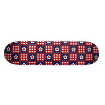 Modelo blanco y azul rojo del edredón de remiendo  monopatin personalizado