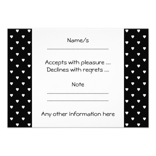 Modelo blanco y negro - corazones. Personalizado Comunicados ...