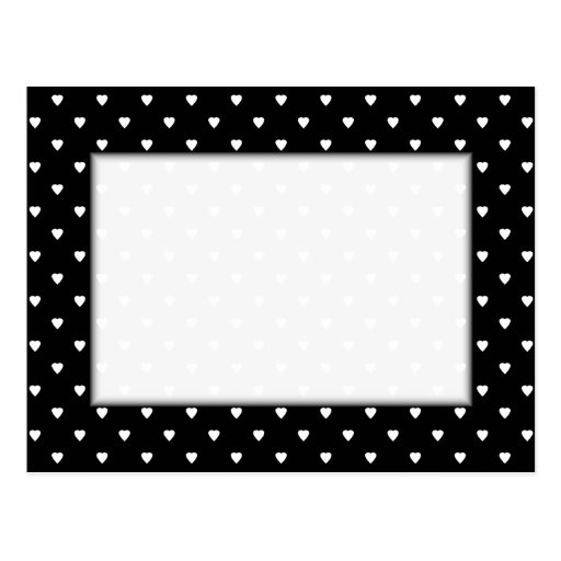 Modelo blanco y negro - corazones. Personalizado Tarjetas Postales de ...