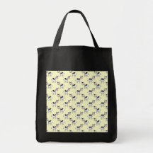 Modelo blanco y negro de la vaca en amarillo claro bolsa
