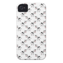 Modelo blanco y negro de la vaca iPhone 4 Case-Mate carcasa