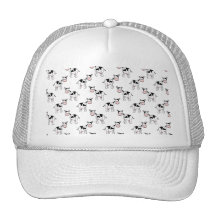 Modelo blanco y negro de la vaca gorras de camionero