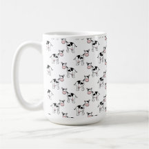 Modelo blanco y negro de la vaca taza