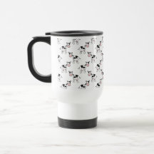 Modelo blanco y negro de la vaca tazas de café
