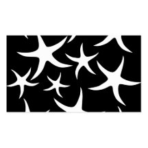 Modelo blanco y negro de las estrellas de mar tarjetas de negocios