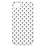 Modelo blanco y negro de los corazones iPhone 5 cárcasas