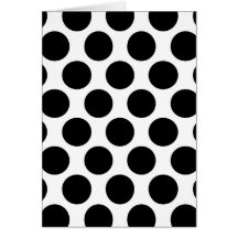Modelo blanco y negro de Polkadot Felicitación