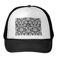 Modelo blanco y negro del damasco gorros  