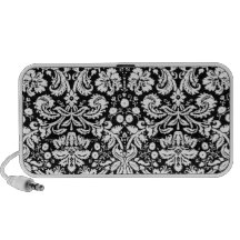 Modelo blanco y negro del damasco iPhone altavoz