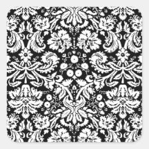 Modelo blanco y negro del damasco colcomania cuadrada