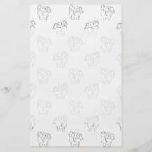 Modelo blanco y negro del elefante tarjetas informativas