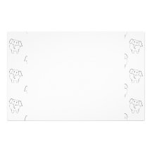 Modelo blanco y negro del elefante papelería personalizada