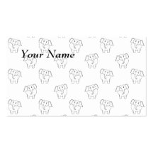 Modelo blanco y negro del elefante tarjeta personal