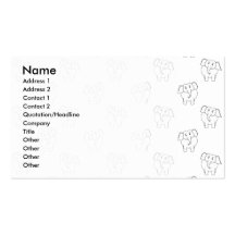 Modelo blanco y negro del elefante tarjeta de visita