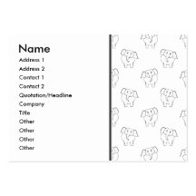 Modelo blanco y negro del elefante tarjetas de visita