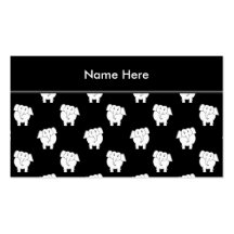 Modelo blanco y negro del elefante plantillas de tarjetas personales
