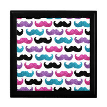 Modelo bling colorido del bigote (falso brillo) caja de recuerdo