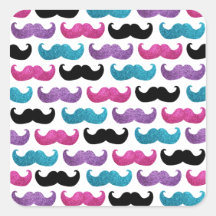 Modelo bling colorido del bigote (falso brillo) pegatina