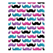 Modelo bling colorido del bigote (falso brillo) tarjeta postal