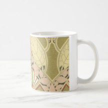 modelo bontanical del follaje del nouveau complejo taza de café