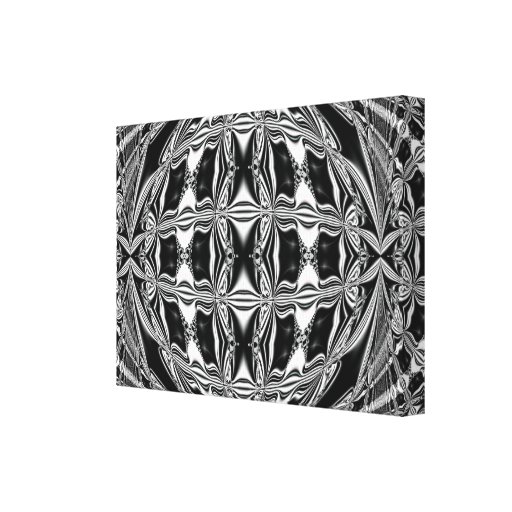 Modelo circular blanco y negro impresión de lienzo