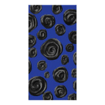 Modelo color de rosa negro, en azul profundo tarjeta fotográfica personalizada