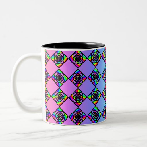 Modelo colorido brillante del estilo del vitral taza de café