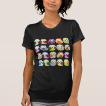 Modelo colorido del búho camisetas
